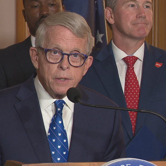 Governor Dewine speaking at a podium